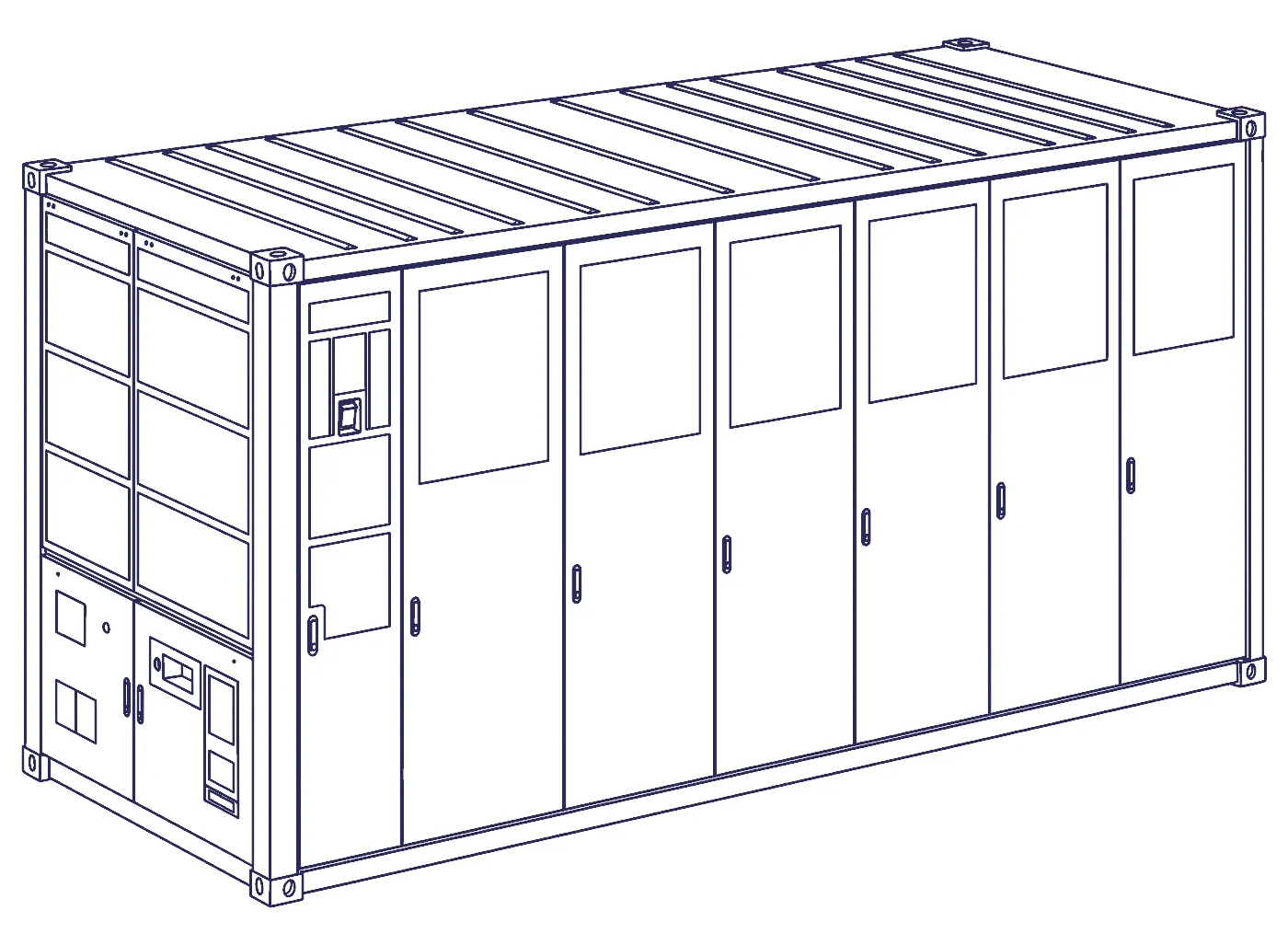 Batteriecontainer isometrische Ansicht